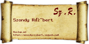 Szondy Róbert névjegykártya