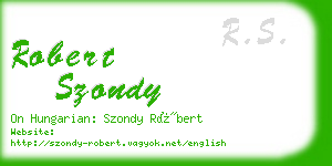 robert szondy business card